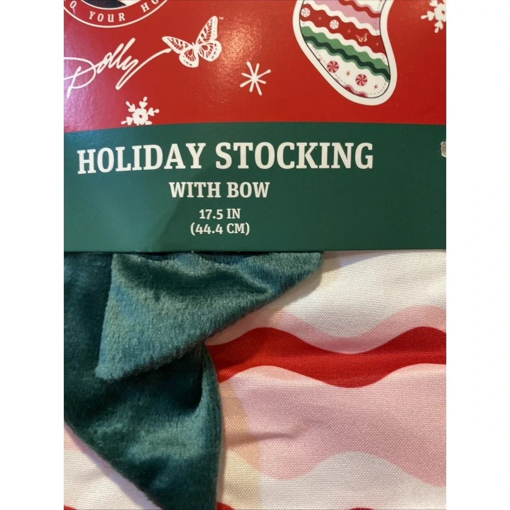 DOLLY PARTON‎ Christmas Holiday Stocking with Bow 17.5